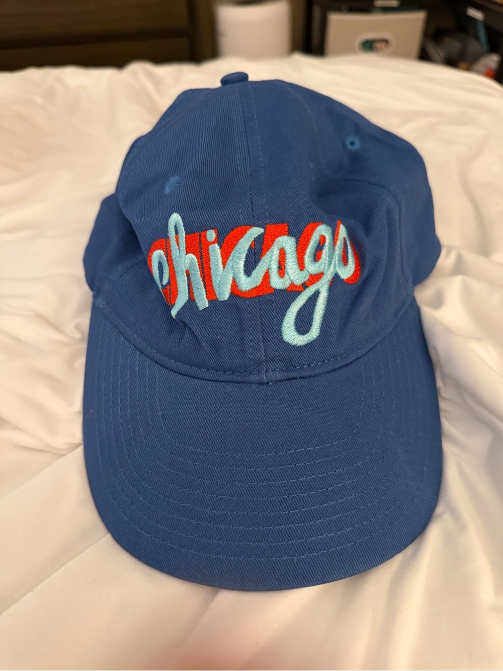 Madhappy Blue Kids Cap with Red and Light Blue Chicago Script